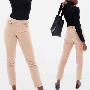EVERLANE Baby Cord Cheeky Crop Straight Leg Corduroy‎ Pants Size 25